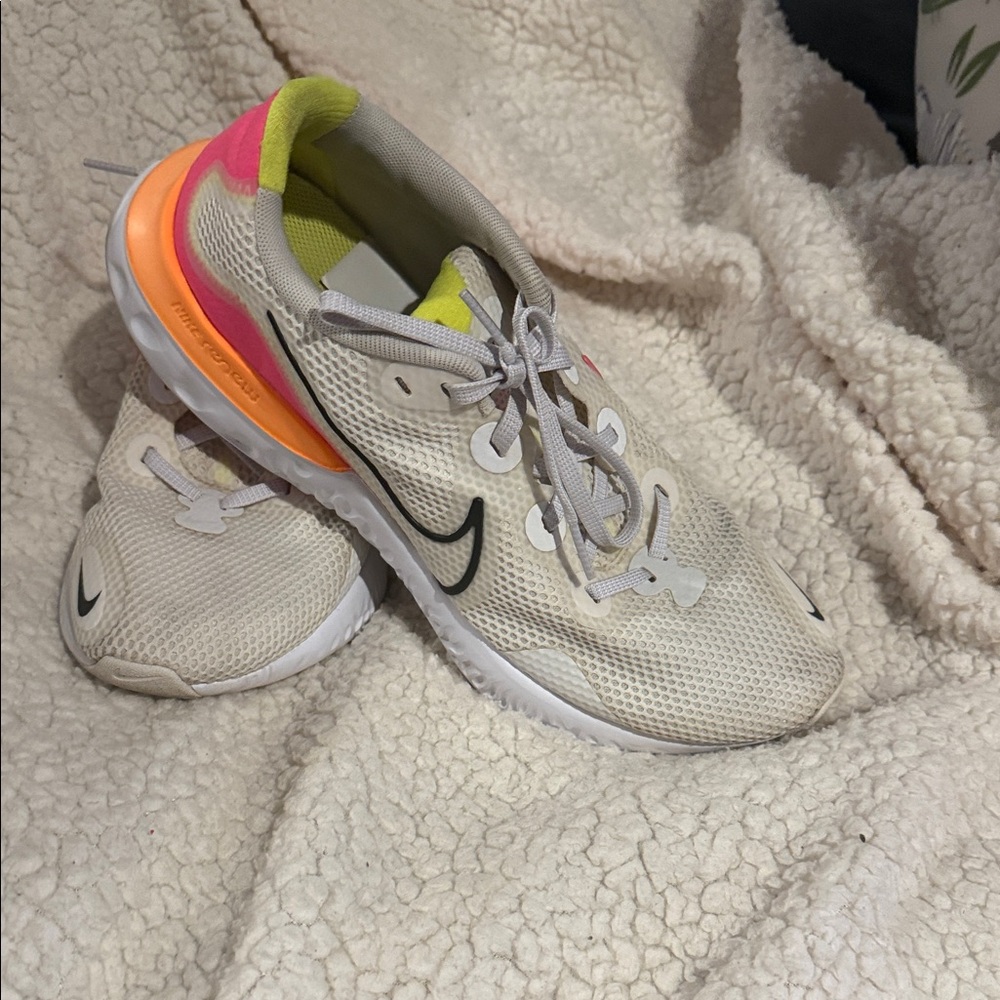 Nike Cream and Neon Orange Sneakers